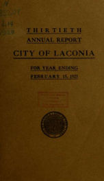 Annual report of the treasurer, selectmen and school committee of the Town of Laconia, for the year ending . 1923_cover