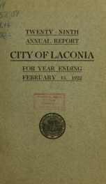 Annual report of the treasurer, selectmen and school committee of the Town of Laconia, for the year ending . 1922_cover