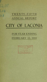 Annual report of the treasurer, selectmen and school committee of the Town of Laconia, for the year ending . 1918_cover