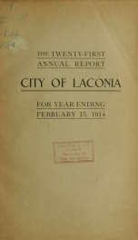 Annual report of the treasurer, selectmen and school committee of the Town of Laconia, for the year ending . 1914_cover