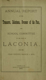 Annual report of the treasurer, selectmen and school committee of the Town of Laconia, for the year ending . 1879_cover