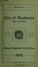 Report of the selectmen of the Town of Manchester 1905_cover