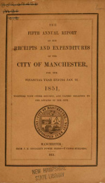 Report of the selectmen of the Town of Manchester 1851_cover