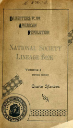 Lineage book of the charter members of the Daughters of the American Revolution_cover