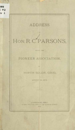 Address of Hon. R. C. Parsons_cover