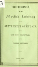 Proceedings of the fifty-sixth anniversary of the settlement of Hudson_cover