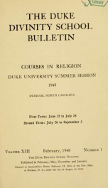 The Duke Divinity School bulletin [serial] 13(1-4), 1948-49_cover