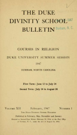 The Duke Divinity School bulletin [serial] 12(1-4), 1947-48_cover