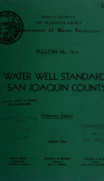 Water well standards : San Joaquin County no.74-5 1965 Prelim._cover