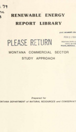 Montana commercial sector study approach 1983_cover