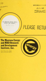 The Montana energy model : report and summary 1979_cover