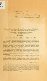 Letters of Carl Schurz, B. Gratz Brown, James S. Rollins, G. G. Vest, et al., Missourians, from the private papers and correspondence of Senator James Rood doolittle of Wisconsin_cover