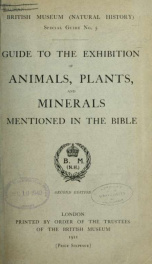Guide to the exhibition of animals, plants and minerals mentioned in the Bible_cover