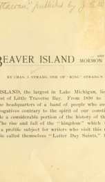 Beaver Island and its Mormon kingdom .._cover