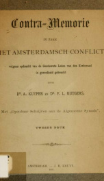 Contra-memorie in zake het Amsterdamsch conflict : volgens opdracht van de geschorste leden van den kerkeraad in gereedheid gebracht_cover