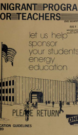 Minigrant program for teachers : let us help sponsor your students' energy education 1988-89_cover