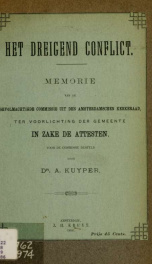 Het dreigend conflict. Memorie van de gevolmachtigde commissie uit den Amsterdamschen kerkeraad ter voorlichting der gemeente in zake de attesten_cover