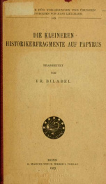 Die kleineren Historikerfragmente auf Papyrus_cover