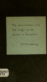 The resurrection and the origin of the church in Jerusalem_cover
