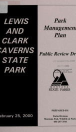 Lewis and Clark caverns state park : park management plan, public review draft 2000_cover