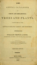 Annual catalogue of fruit and ornamental trees and plants cultivated at the Linn©an Botanic Garden and Nurseries_cover
