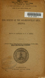 Soil survey of the Solomonsville area, Arizona_cover