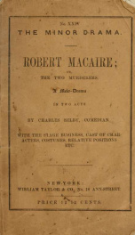 Robert Macaire, or, The two murderers. A melodrama in two acts_cover