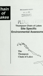 Thompson Chain of Lakes : site specific environmental assessment 1995? V. 1_cover