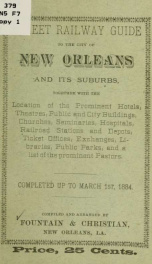 Street railway guide to the city of New Orleans and its suburbs ... Completed up to March 1st, 1884_cover