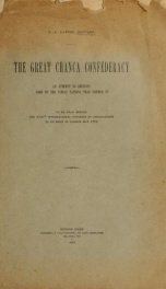 The great Chanca Confederacy : an attempt to identify some of the Indian nations that formed it ; to be read before the XVIIIth International Congress of Americanists to be held in London May 1912_cover