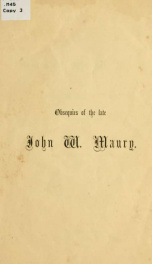 Discourse, delivered at the funeral of John W. Maury, Trinity church, Washington, February 4, 1855_cover