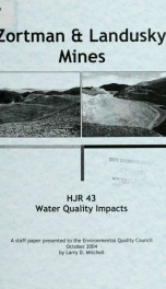 Zortman & Landusky mines : HJR 43 water quality impacts 2004_cover