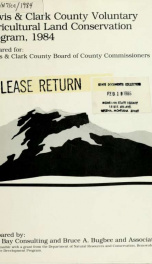 Lewis & Clark County voluntary agricultural land conservation program, 1984 1984_cover