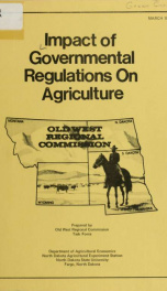 Impact of governmental regulations on agriculture 1978_cover
