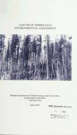 Lost Bear timber sale environmental assessment 2003_cover