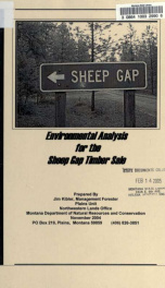 Environmental analysis for the Sheep Gap timber sale 2004_cover