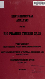 Environmental analysis for the Big Prairie timber sale 2004_cover