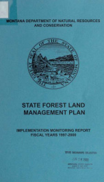 State forest land management plan : implementation monitoring report, fiscal years 1997-2000 2000_cover