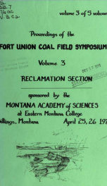 Proceedings of the Fort Union Coal Field Symposium 1975 V. 3_cover