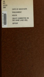 Report of the Select Committee appointed to consider and report on the Game Laws Bill_cover