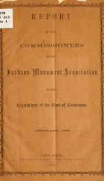 Report of the Commissioners of the Jackson monument association to the legislature of the state of Louisiana_cover