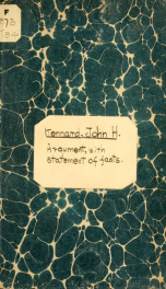 Argument, with statement of facts sworn to, and citations from the constitution and laws of Louisiana, to show that the temporary and permanent organization of the House of representatives of the state of Louisiana, on the 4th of January, 1875, under whic_cover