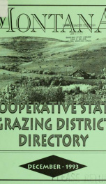 Montana cooperative state grazing district directory 1993_cover