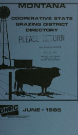 Montana cooperative state grazing district directory 1985_cover
