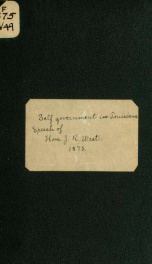 Self-government in Louisiana. Speech of Hon. J. R. West, of Louisiana, in the United States Senate, February 1, 1875_cover