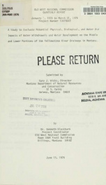 A study to evaluate potential physical, biological and water use impacts of water withdrawals and water development on the middle and lower portions of the Yellowstone River Drainage in Montana : Old West Regional Commission quarterly report, January 1, 1_cover