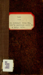 An extract from Mr. Law's Serious call to a holy life_cover