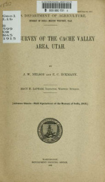 Soil survey of the Cache Valley area, Utah_cover