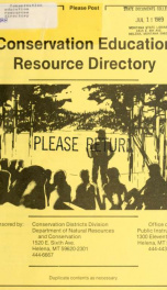 Conservation education resource directory 1988_cover