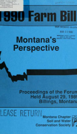 Montana's perspective : proceedings to the forum held August 29, 1989, Billings, Montana 1989?_cover